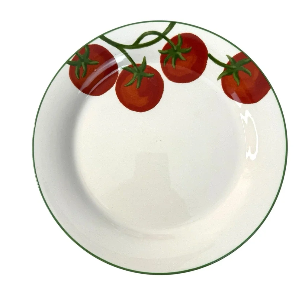 Sur La Table Tomato Vine Salad Luncheon Ceramic Plates 8 3/4